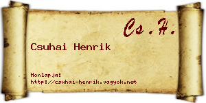 Csuhai Henrik névjegykártya